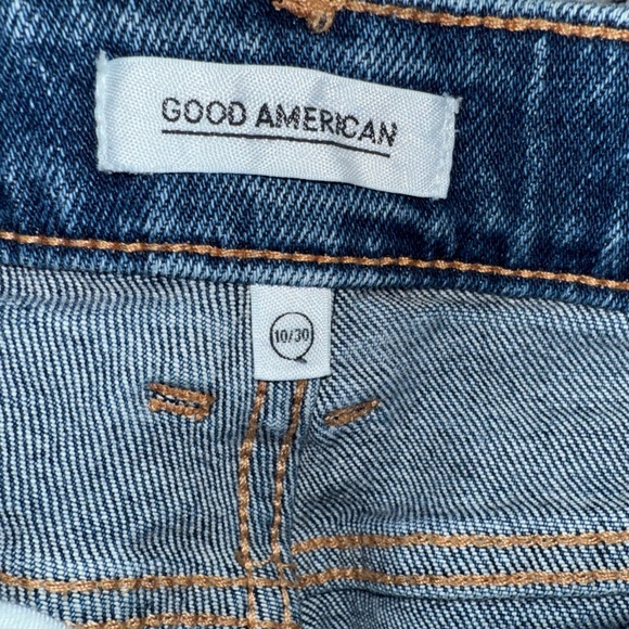 Good American Blue Distressed Jean Shorts - Picture 3 of 5